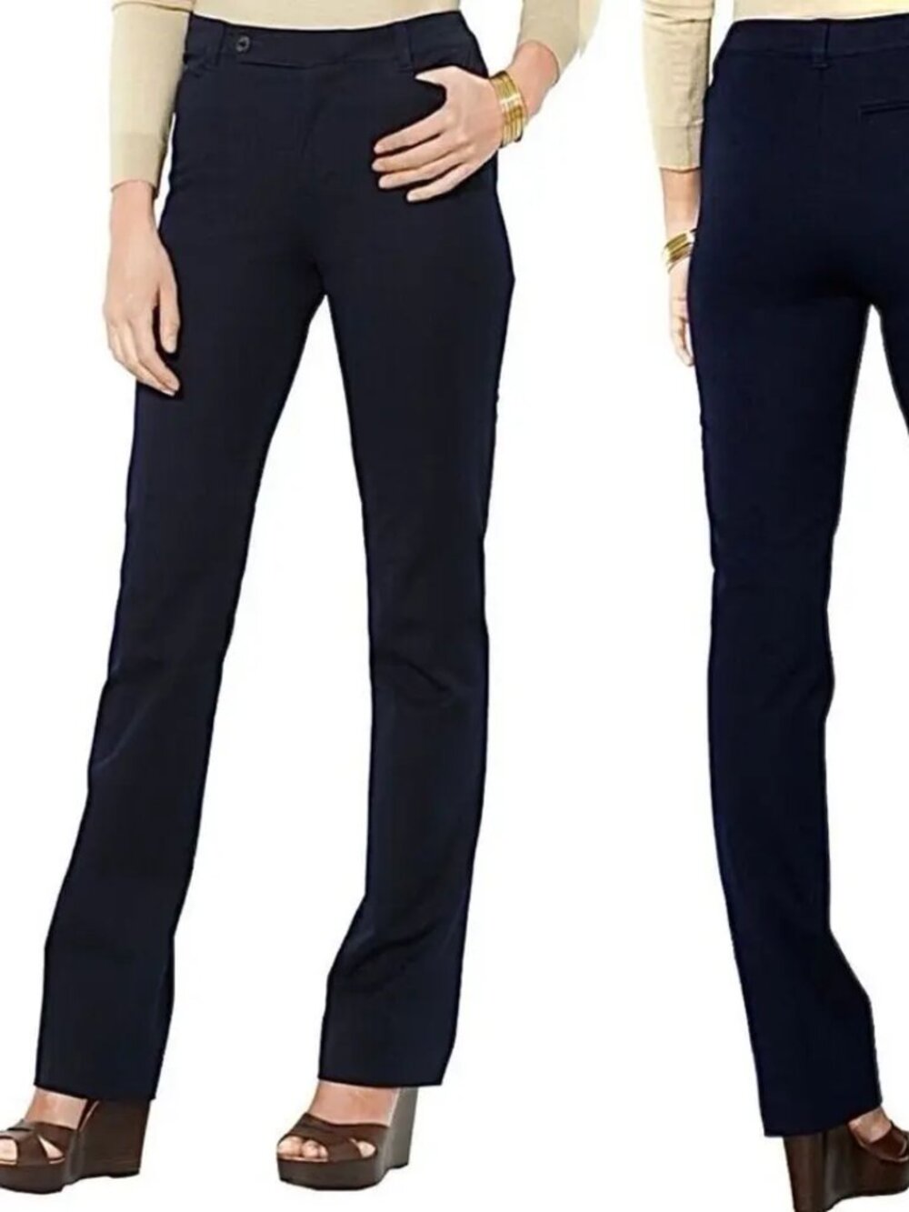 Lauren Ralph Lauren Adelle Black Straight Leg Dress Pants 6P